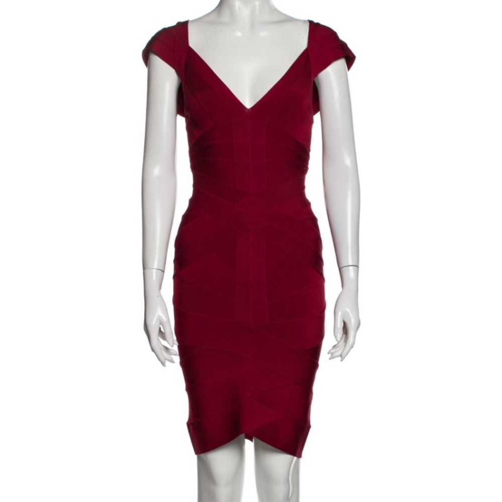 XS red Herve Leger in excellent condition